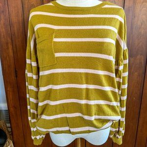 Nine West Balloon Sleeve Striped Sweater - Size Medium